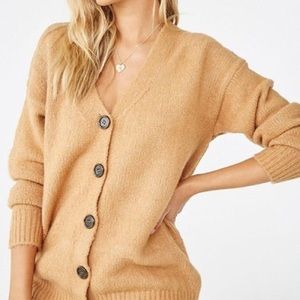 🍂NWOT F21 Camel Brushed Marled Cardigan Size M